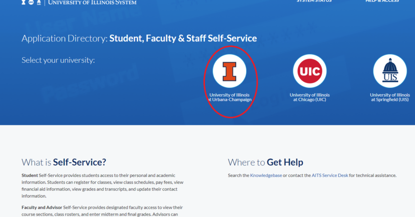 How to Log in to the UIUC Self Service Portal